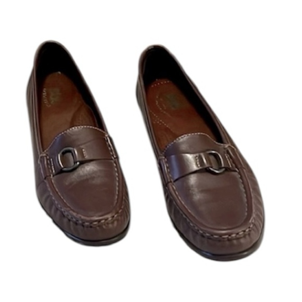 SAS Tripad Comfort Footbed Womens Brown Leather Moccasin Buckle Loafer Shoes 8